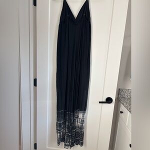 100% Silk Black & White Tie Dye Spaghetti Strap Maxi Dress - Gypsy 05 Brand